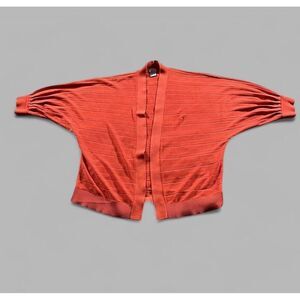 Chico's Size 1 M/8 Sweater Womens Faux Pleat Open Batwing Lagenlook Coastal‎